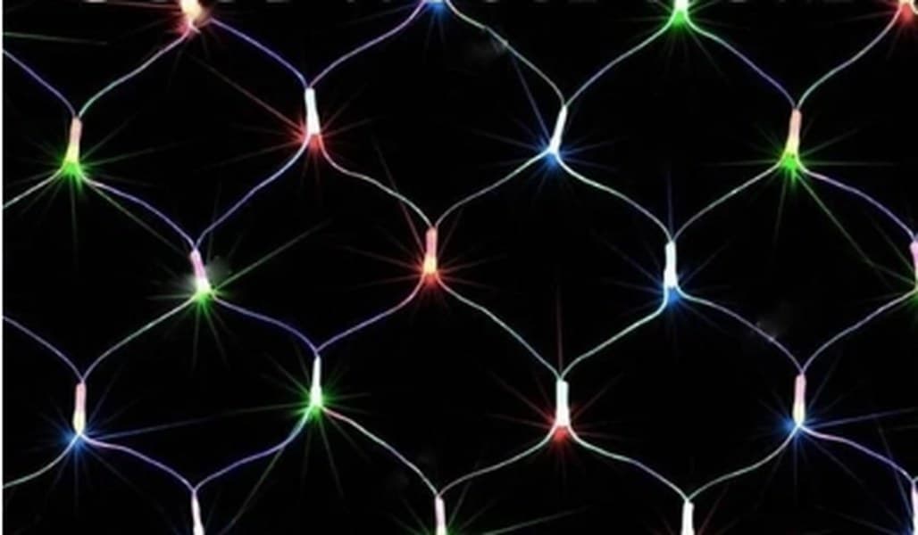 Гирлянда-сетка электрич. 100LED MultiColor прозрач. провод L-1,2м H-1,2м №E-45/1590-01(100)