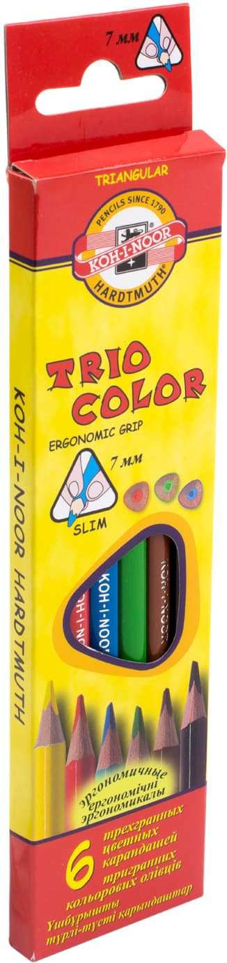 Карандаши цветные 6 цветов Koh-i-noor Triocolor (24) 3131