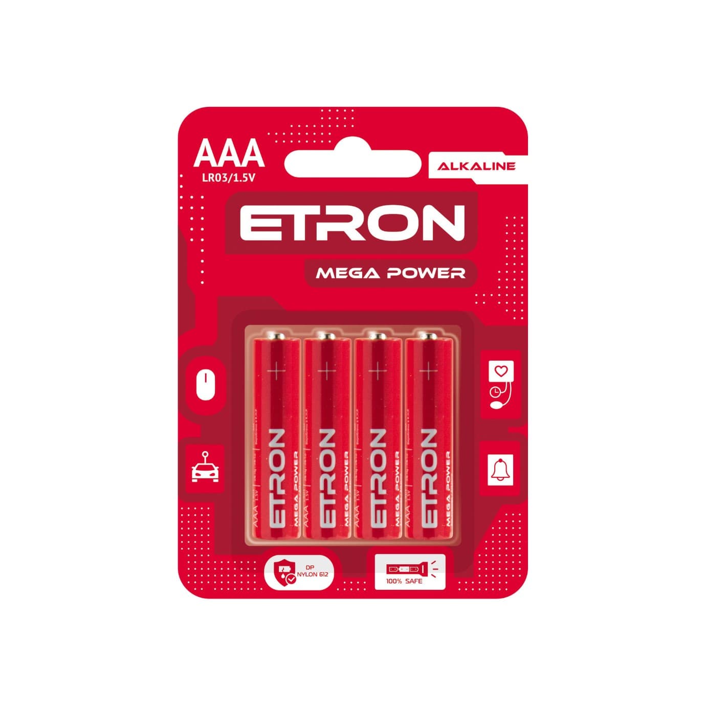 Батарейки Etron Mega Power LR-03 блістер 4 шт (12) (120)