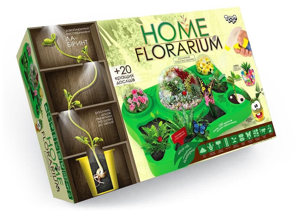 Набір для творчості DankoToys вирощування рослин Home Florarium українською (5) HLF-01-01U