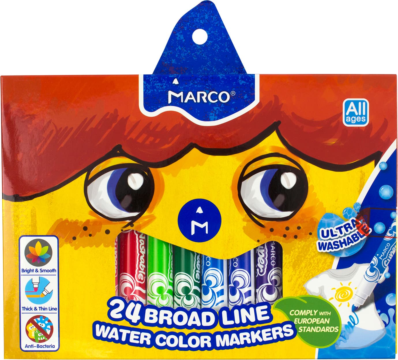 Фломастери Marco 24 кольори 3,38 мм Jumbo (6) (24) 1632-24