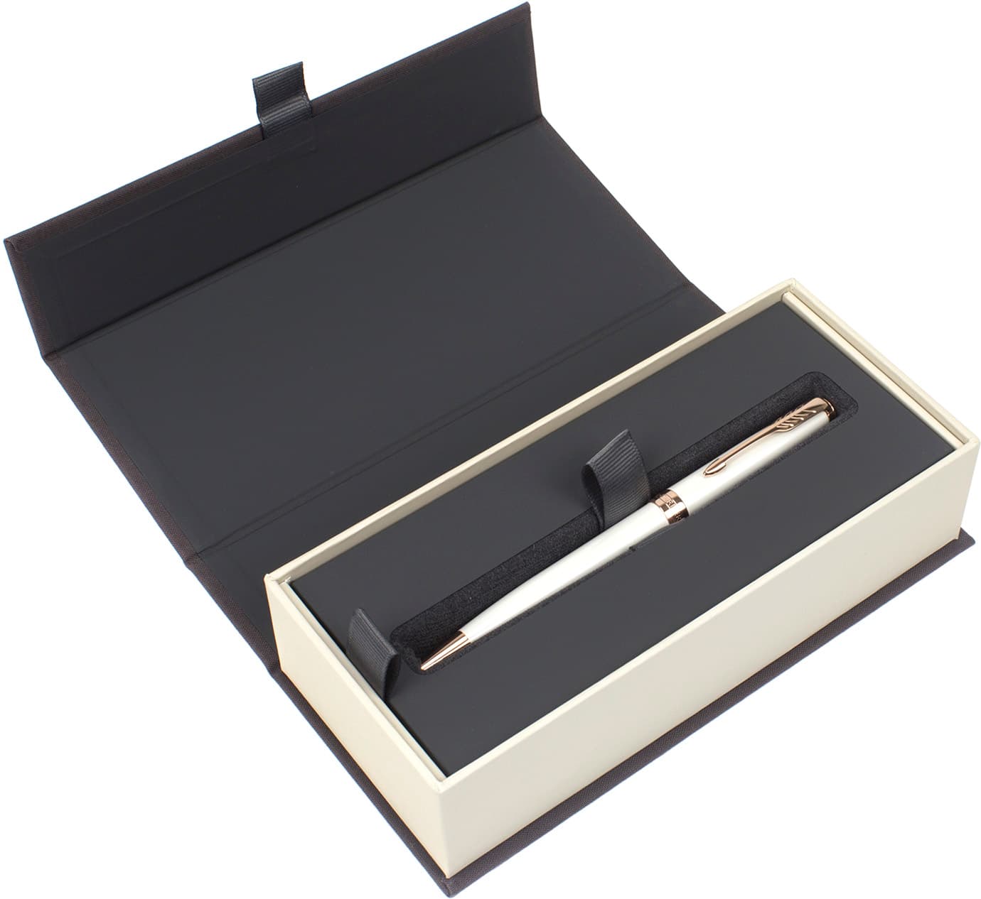 Ручка шариковая Parker Sonnet 17 Pearl Black Lacquer с розовой позолотой 87632