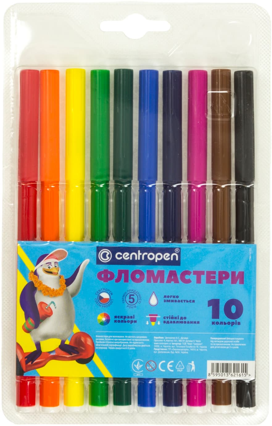 Фломастери Centropen 10 кольорів (1) (200)  7790/10ТП