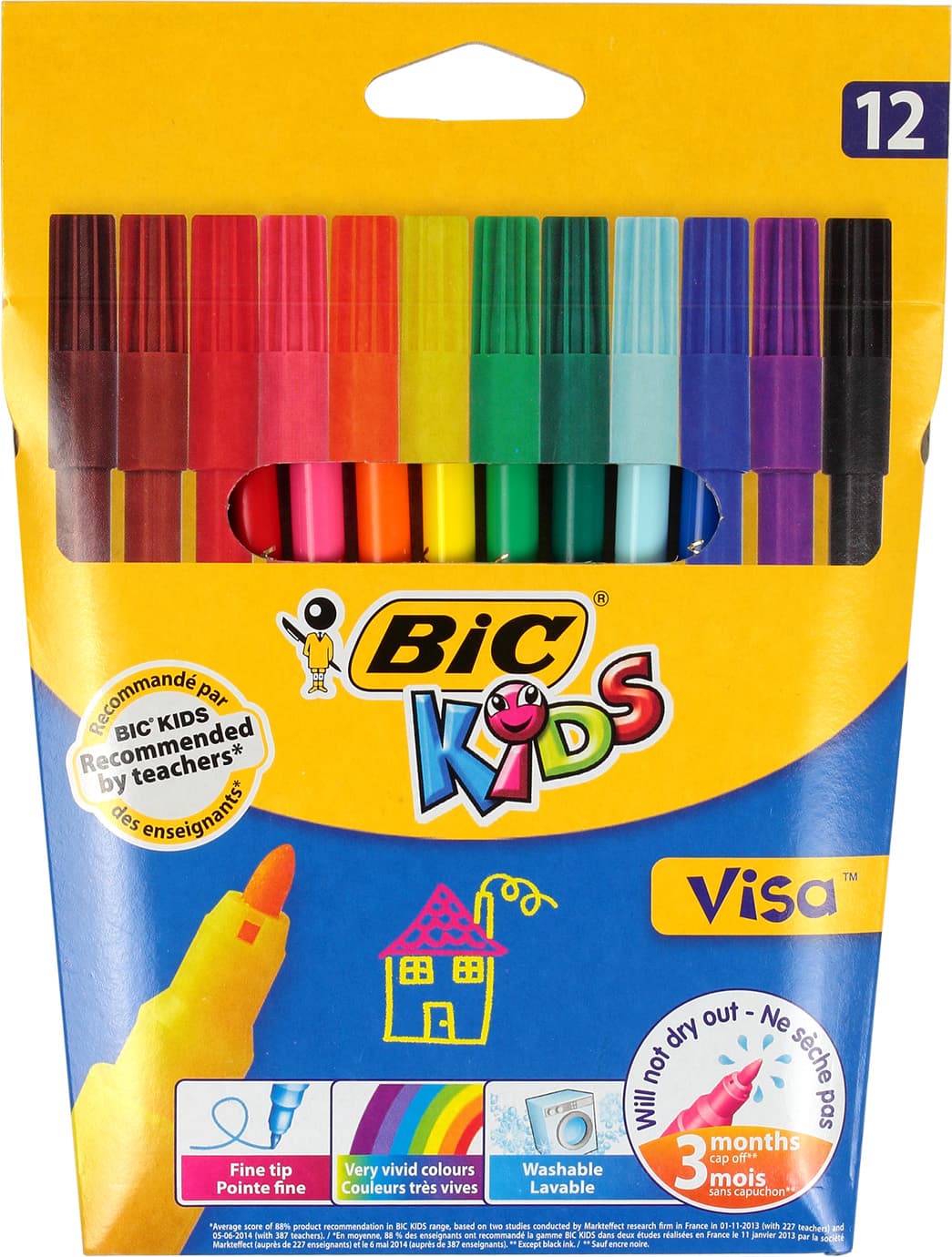 Фломастеры Bic Visa Kids 12 цветов 880 888 695