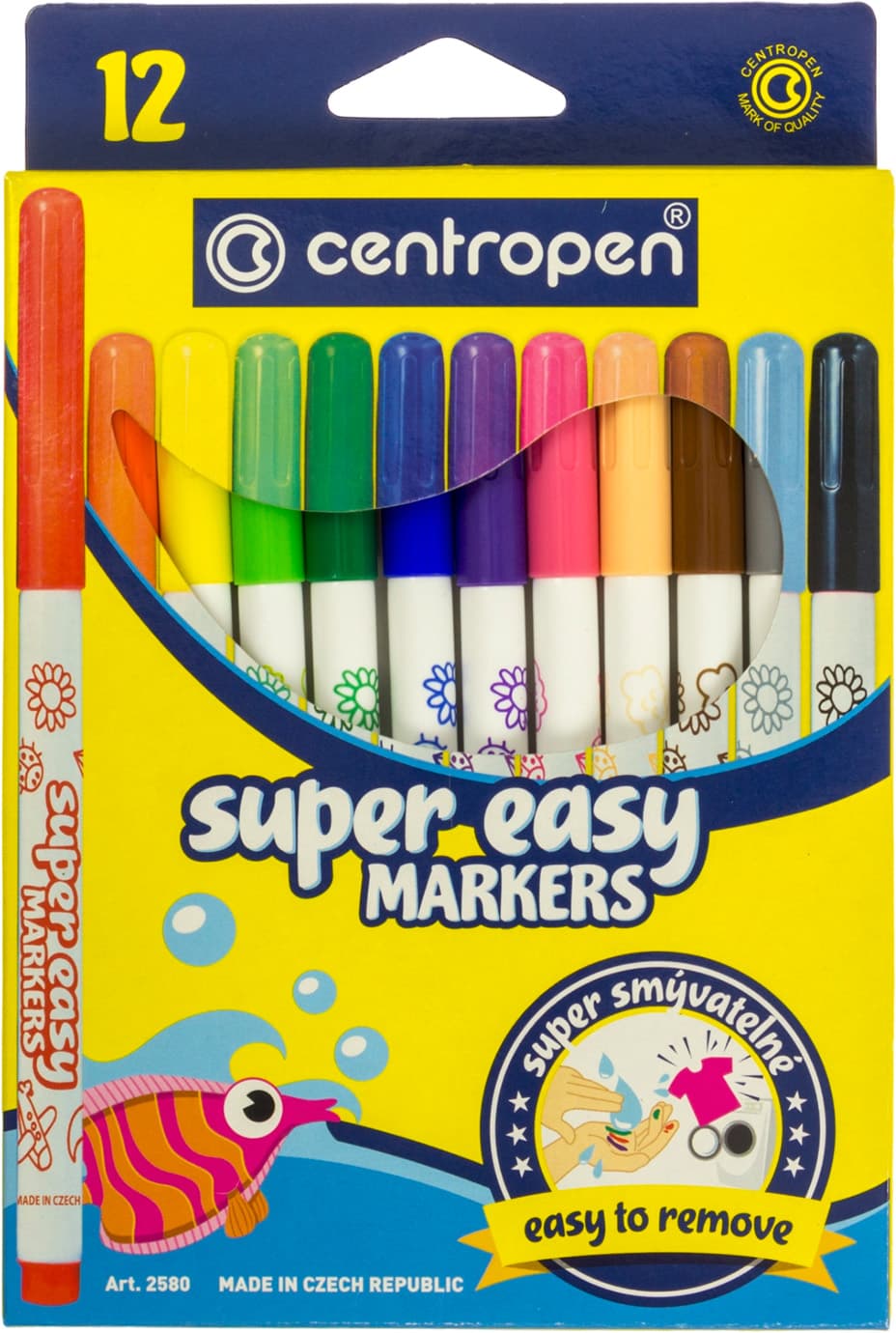 Фломастеры Centropen 12 цветов Super Easy (10) 2580