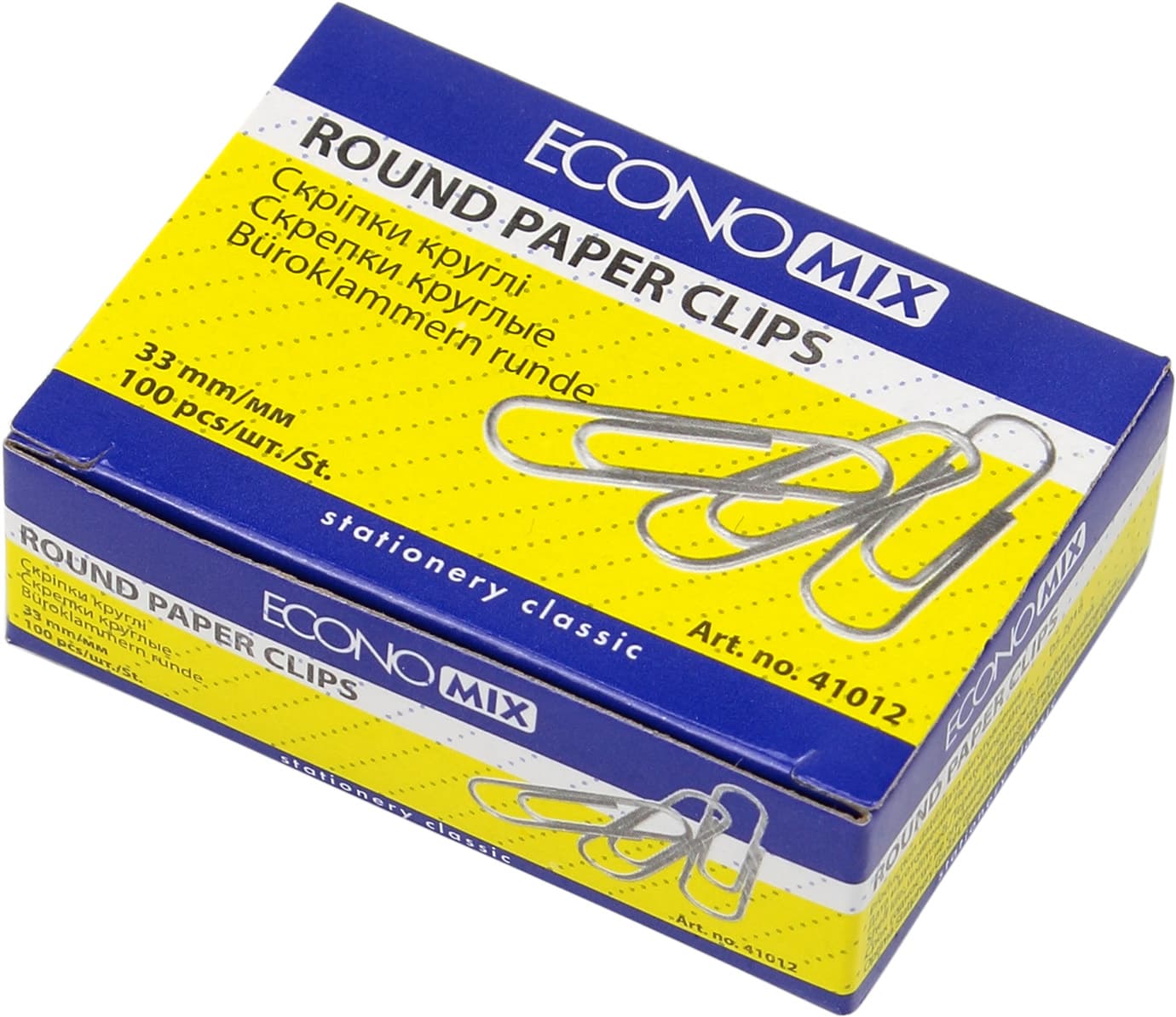 Скрепки Economix 33 мм 100 шт круглые (10) Е41012