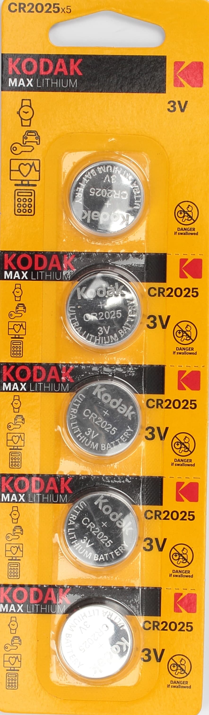 Батарейка Kodak CR-2025/5bl PhotoLife lithium Ultra (60)