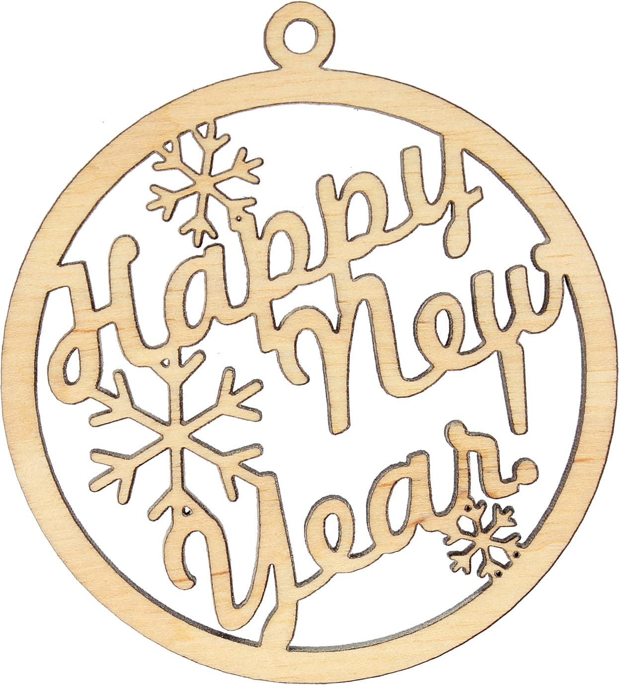 Заготовка фанера игрушка новогодняя Happy New Yer 9х8 см