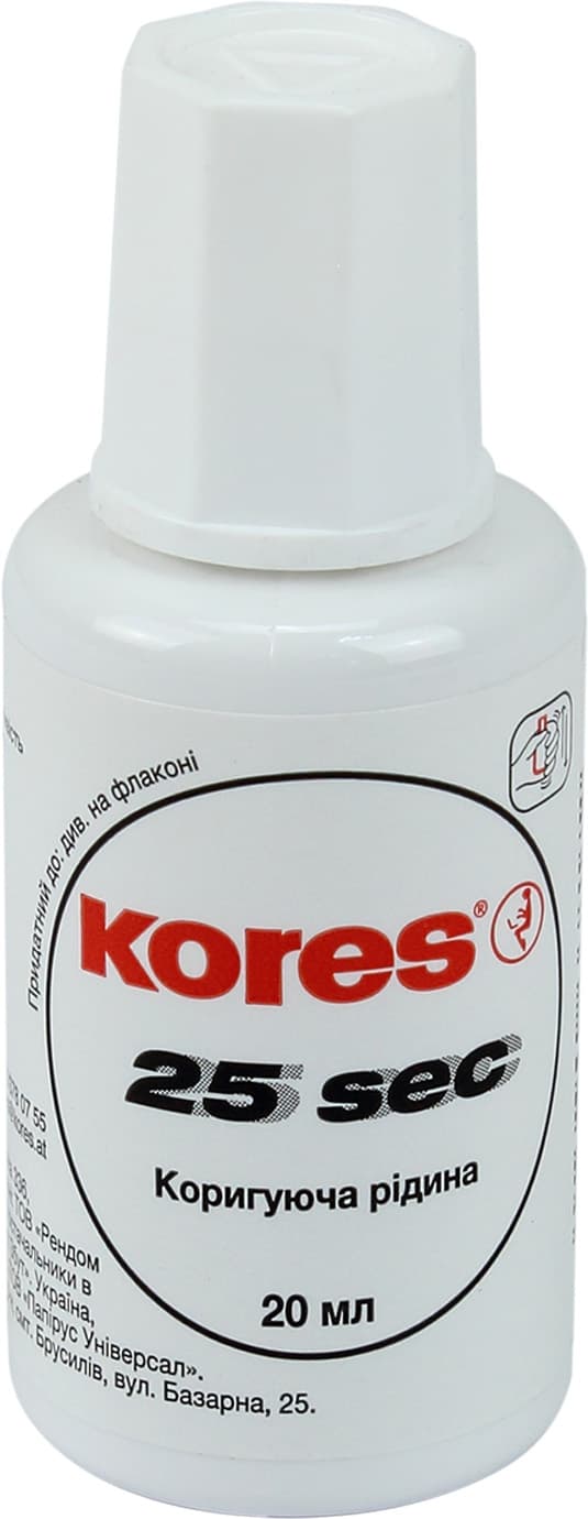 Корректор с кисточкойKores 25 секунд 20мл (10) (520) К66817