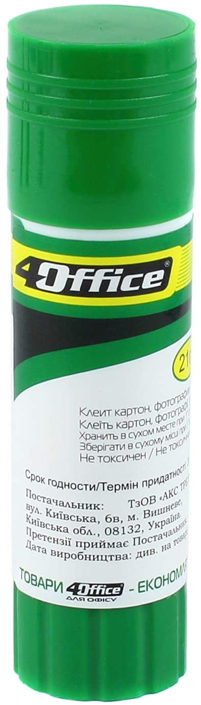 Клей-олівець 4Office 21гр (12) (648) 4-339