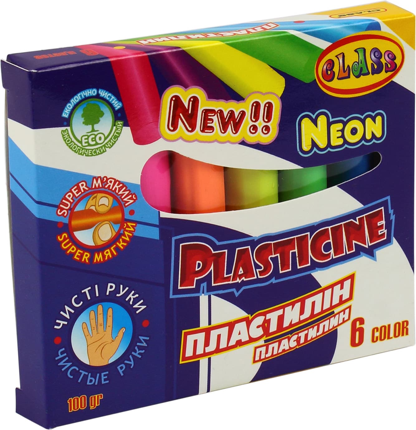 Пластилин 6 цветов 100гр Class Neon (60) 7630