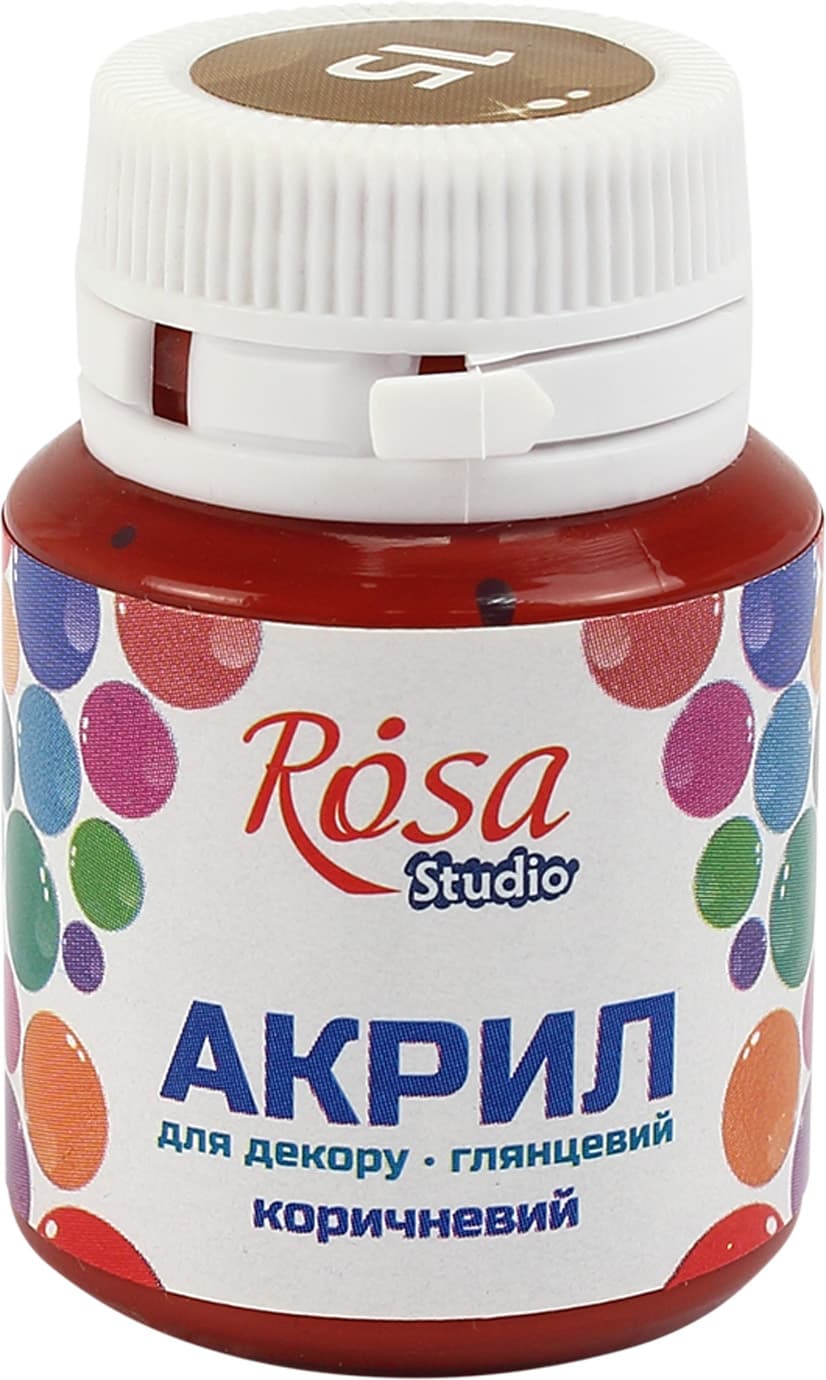 Акрил для декора Rosa Studio 20мл глянцевый коричневый 21015/2639