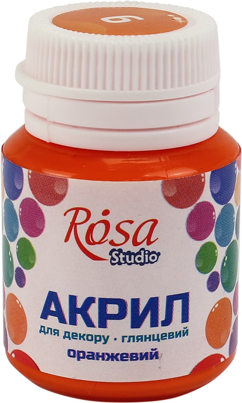 Акрил для декора Rosa Studio 20мл глянцевый оранжевый 21006/2677