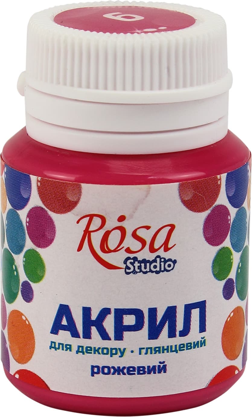 Акрил для декора Rosa Studio 20мл глянцевый розовый 21009/26891