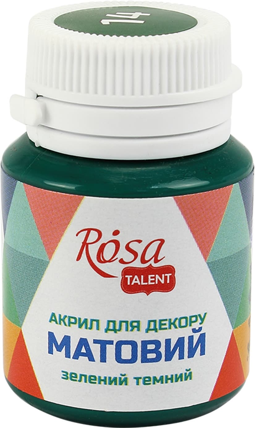 Акрил для декора Rosa Start 20мл матовый зеленый темный 20014/9160