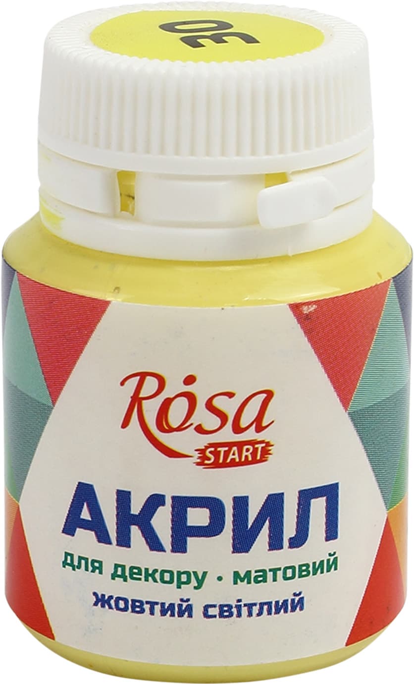 Акрил для декора Rosa Start 20мл матовый светло-желтый 20030/9207