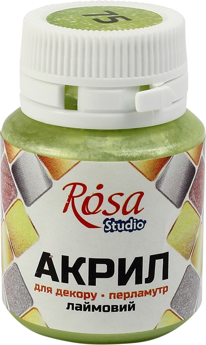 Акрил для декора Rosa Studio 20мл перламутр лаймовый 22035/3162/75