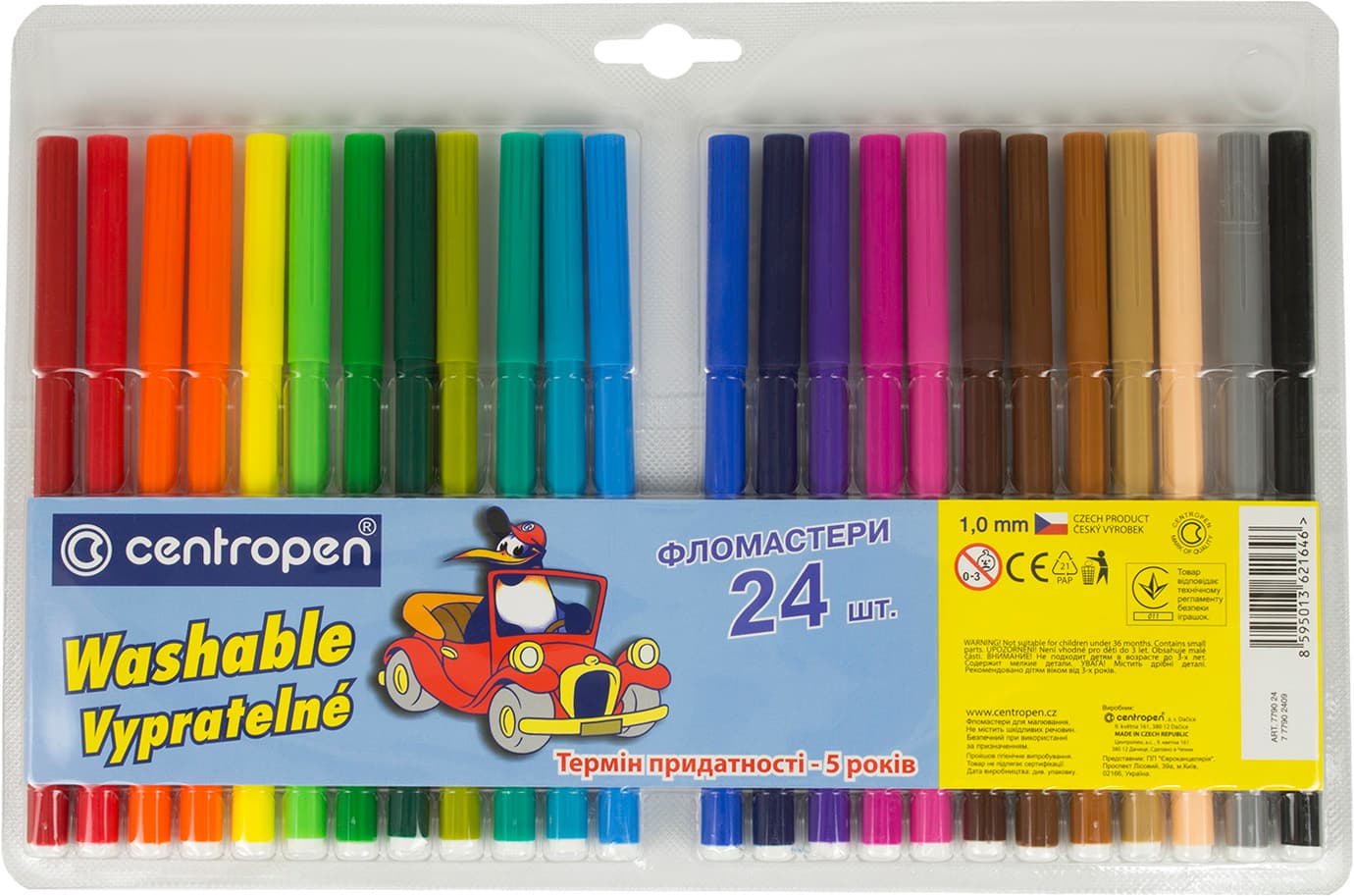 Фломастери Centropen 24 кольори (1) (80) 7790/24