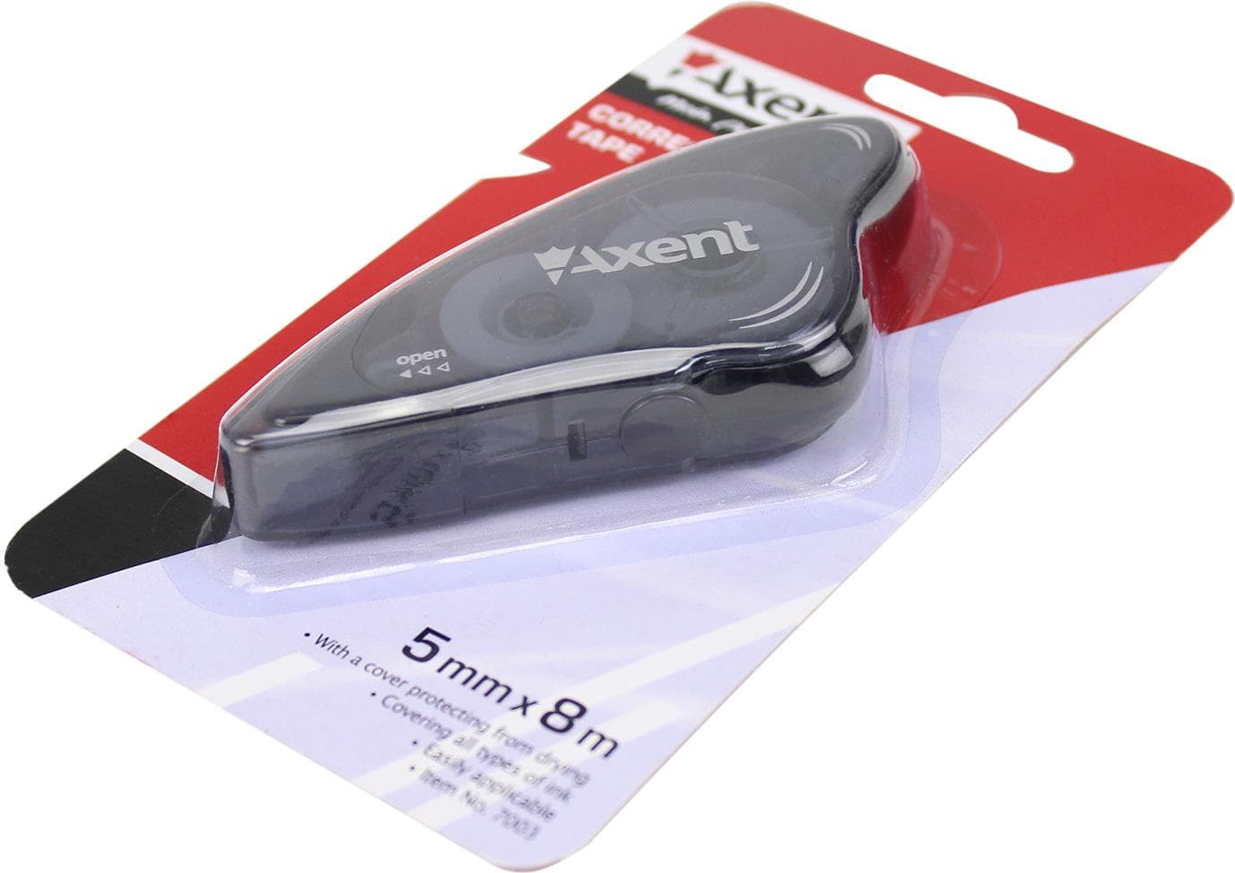Коректор стрічковий Axent 5ммх8м, чорний (12) (432) 7003-01