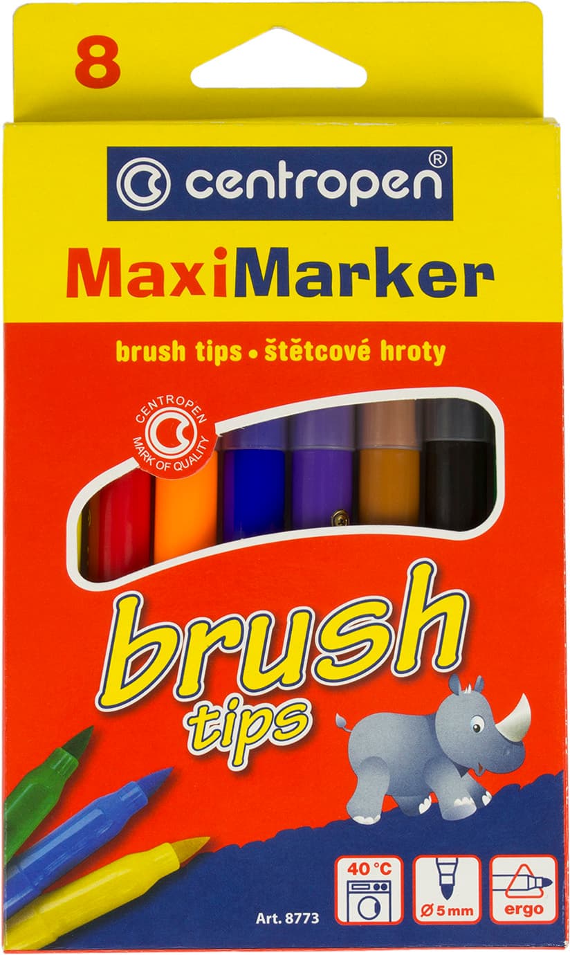 Фломастери Centropen Brush 8 кольорів (10) 8773/08
