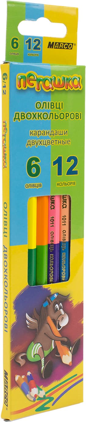 Олівці кольорові Marco Пегашка 12 кольорів 6 шт (24) (480) 1011-6СВ