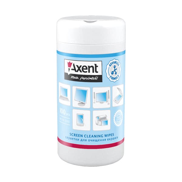  Салфетки влажные для оргтехники Axent 100 шт (20) (24) №5302