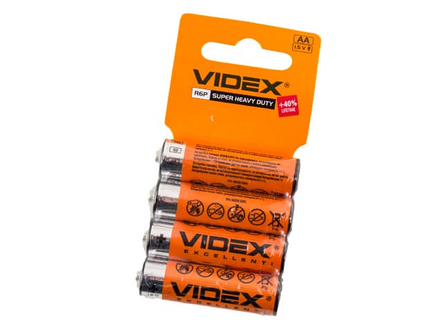 Батарейки Videx R-06 миниблистер 4 шт (15) (300)
