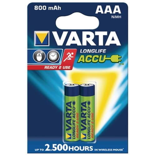Акумулятори Varta R2U Ni-Mh (R-03, 800 mAh) блістер 2 шт
