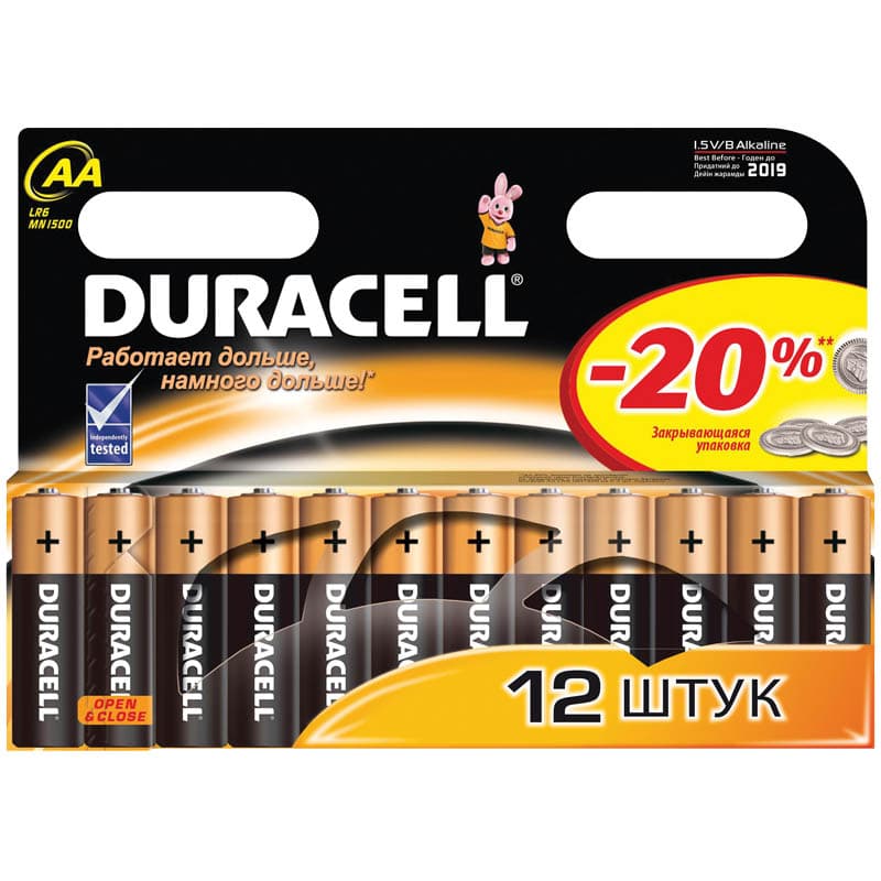 Батарейки Duracell LR-06 блістер 12 шт (12)