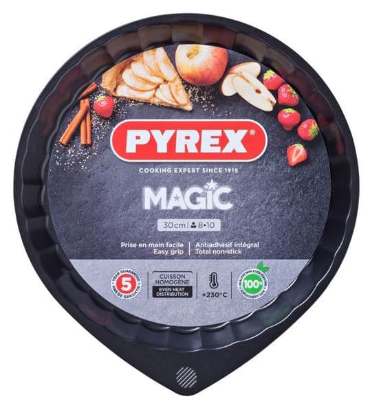 Форма для выпечки металлическая PyrexMagic 30 см круглая, волнистый борт 76382