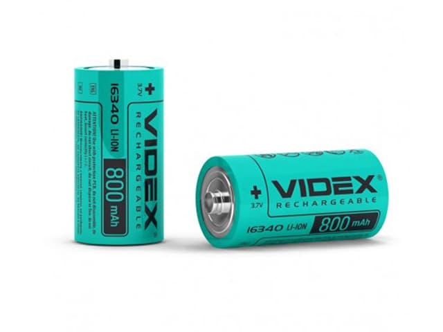 Аккумулятор Videx Li-ion 16340, 800 mAh