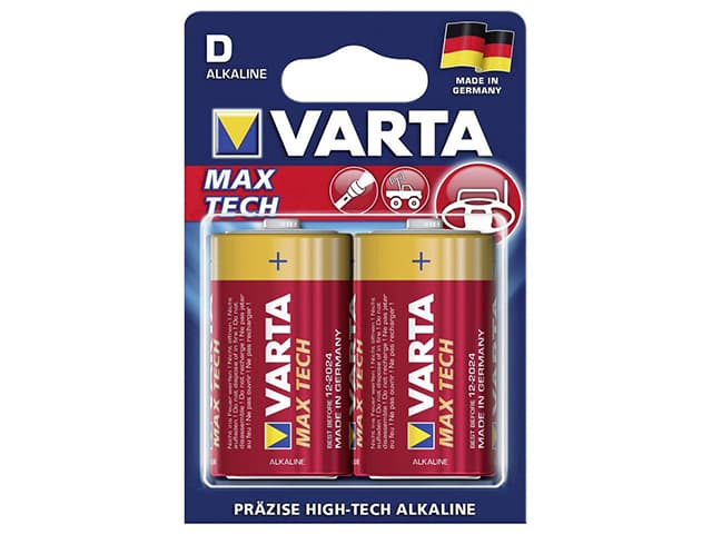 Батарейки Varta maxi tech LR-20 / блистер 2 шт (10)