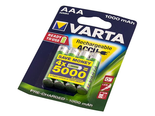 Акумулятори Varta ready to use Ni-Mh (R-03,1000 mAh)/блістер 4 шт (10)