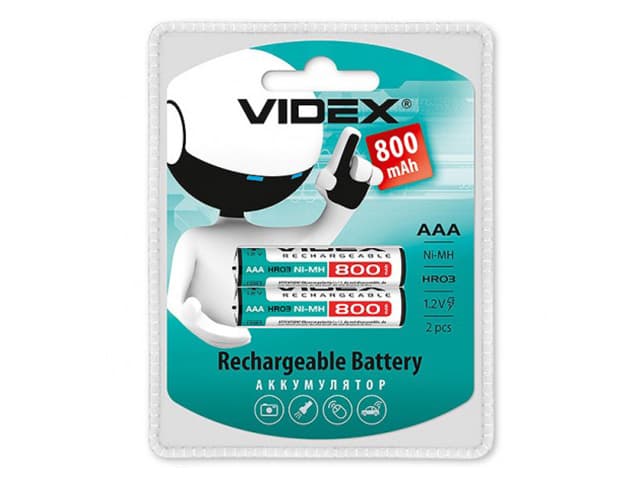 Аккумуляторы Videx (HR-03, 800 mAh) блистер 2 шт