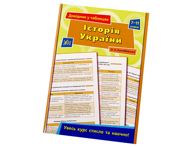 Книжка A5 Довідник у таблицях. Історія України 7-11 класи УЛА