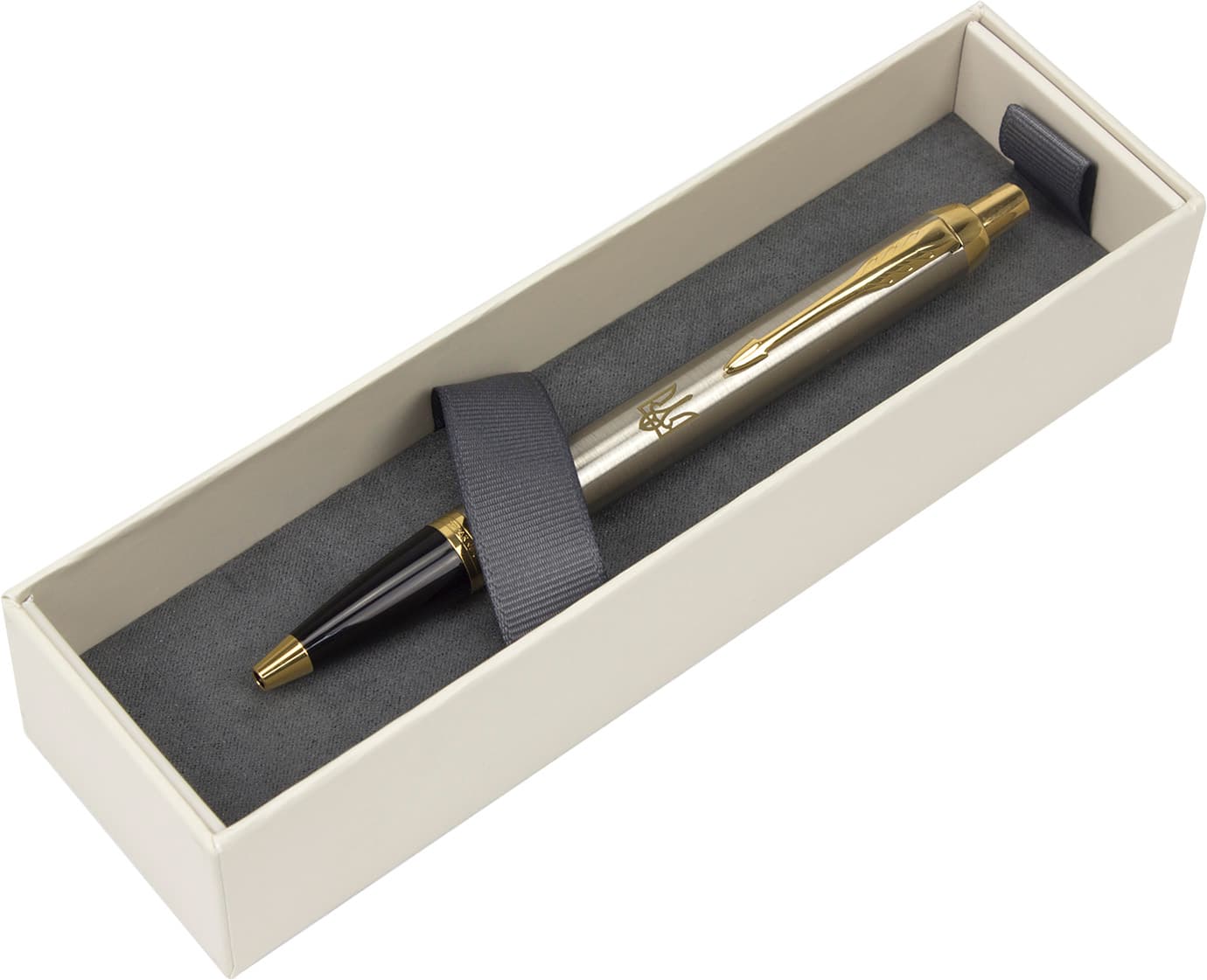 Ручка шариковая Parker IM Brushed Metal позолота трезубец 22232 _TR