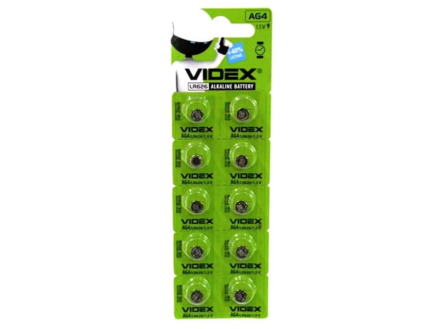 Батарейка Videx AG4/10bl (LR626) (2) (10) (100)