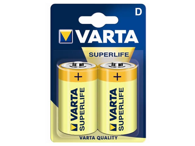 Батарейки Varta Superlife R-20 блістер 2 шт (12) (60)