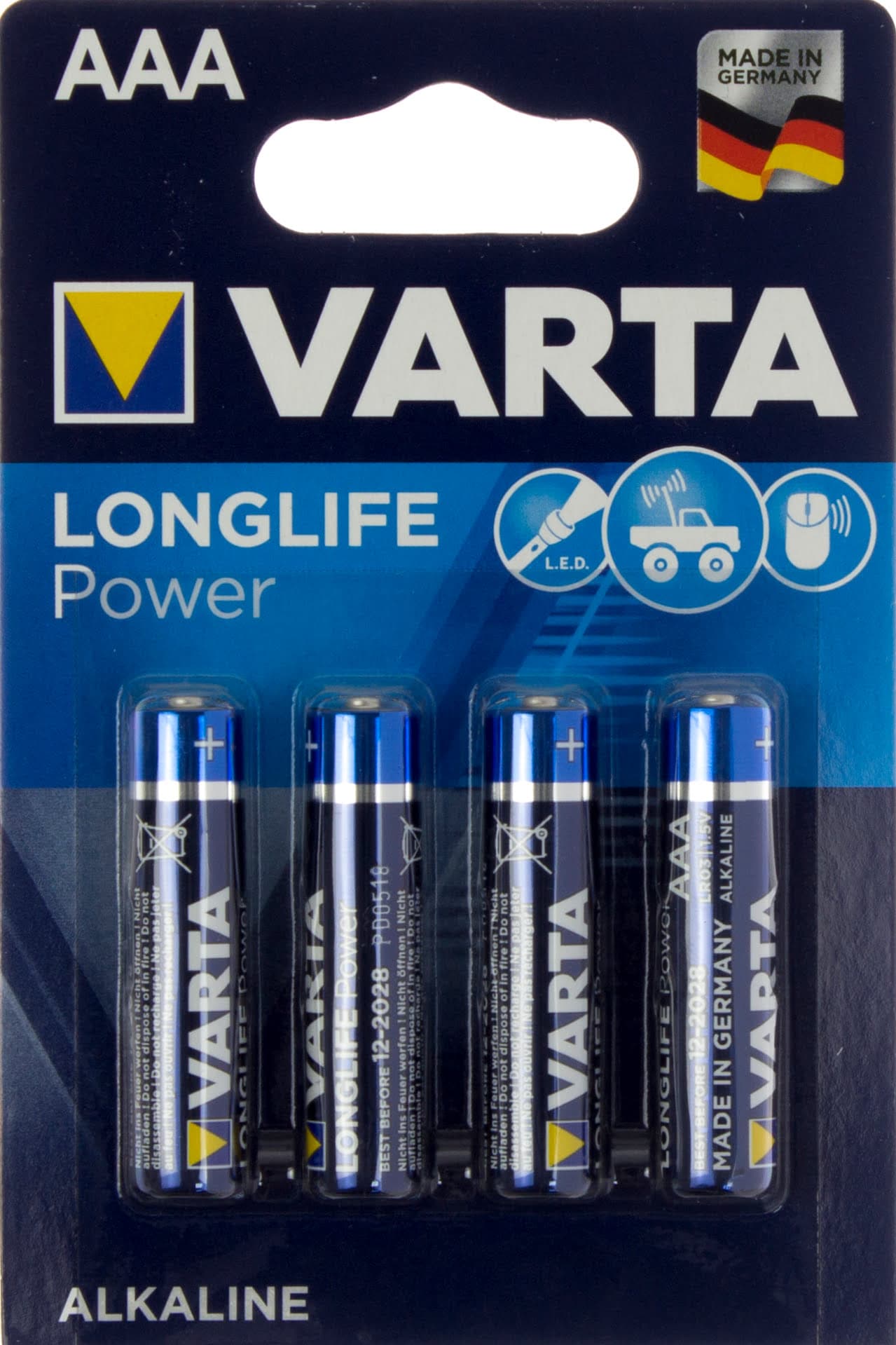 Батарейки Varta high energy longlife power LR-03 блистер 4 шт (10) (50)