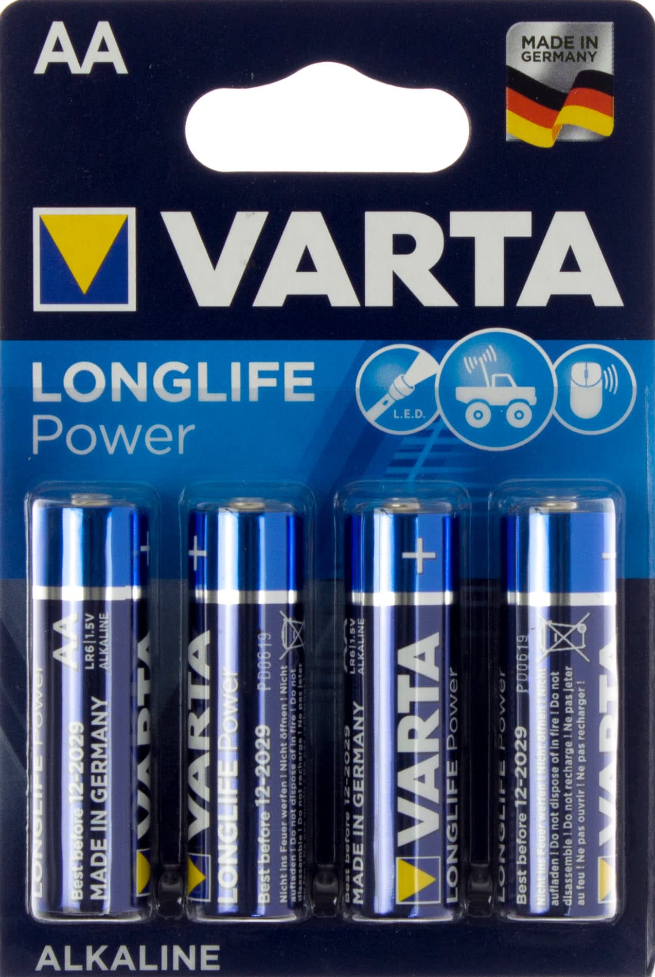 Батарейки Varta high energy longlife power LR-06 блистер 4 шт (20) (100)