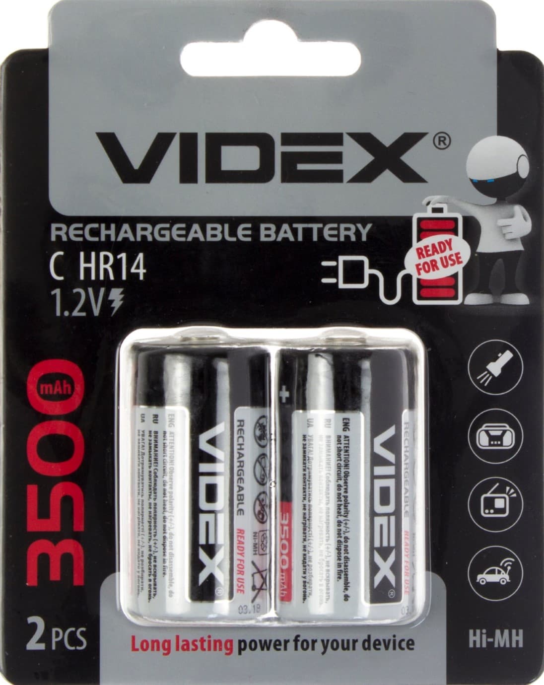 Аккумуляторы Videx (HR-14, 3500 mAh) блистер 2 шт