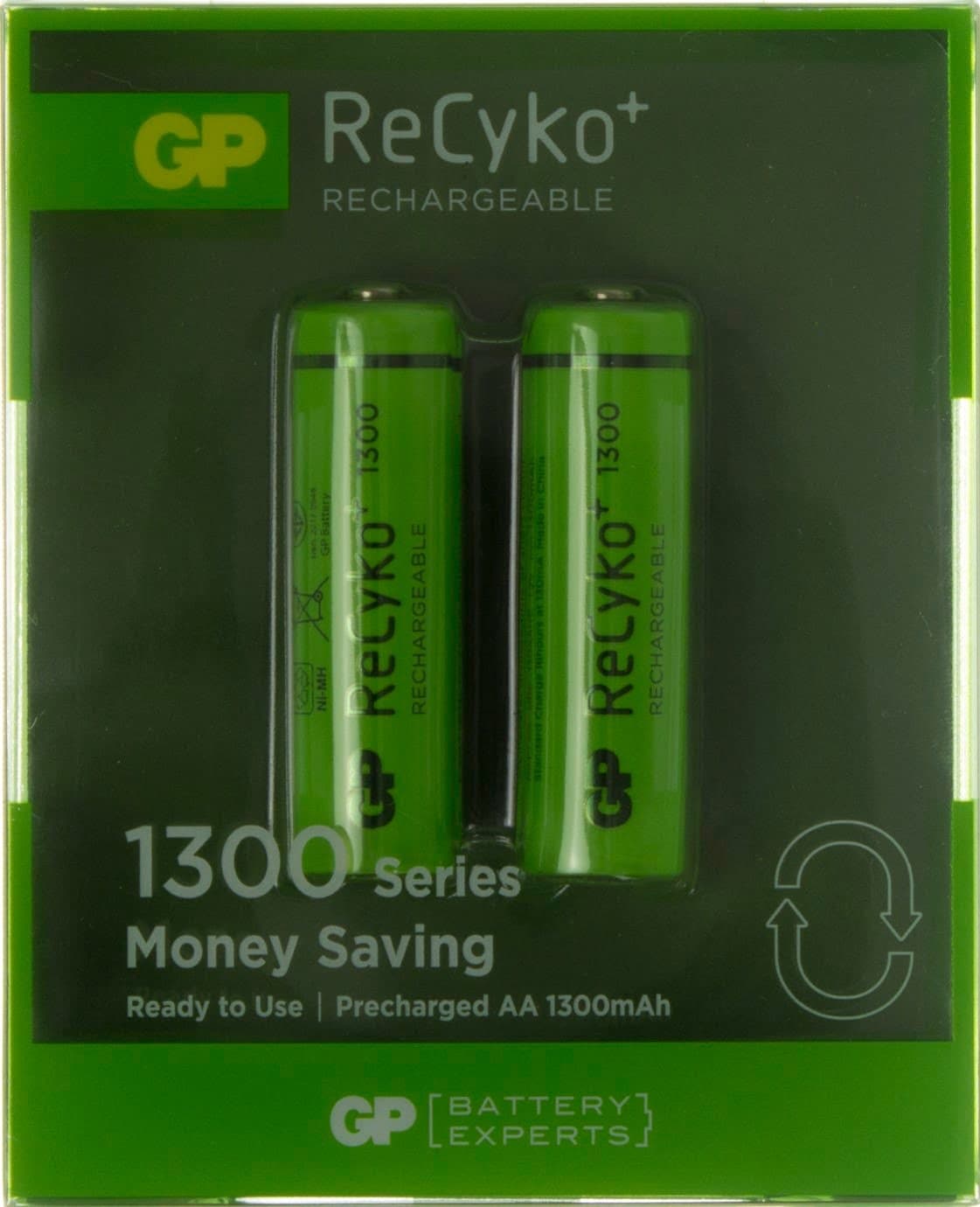 Аккумуляторы GP  NіMH 130AAHCE-2GBE2 New desing (R-06,1300 mAh)/блистер 2 штуки