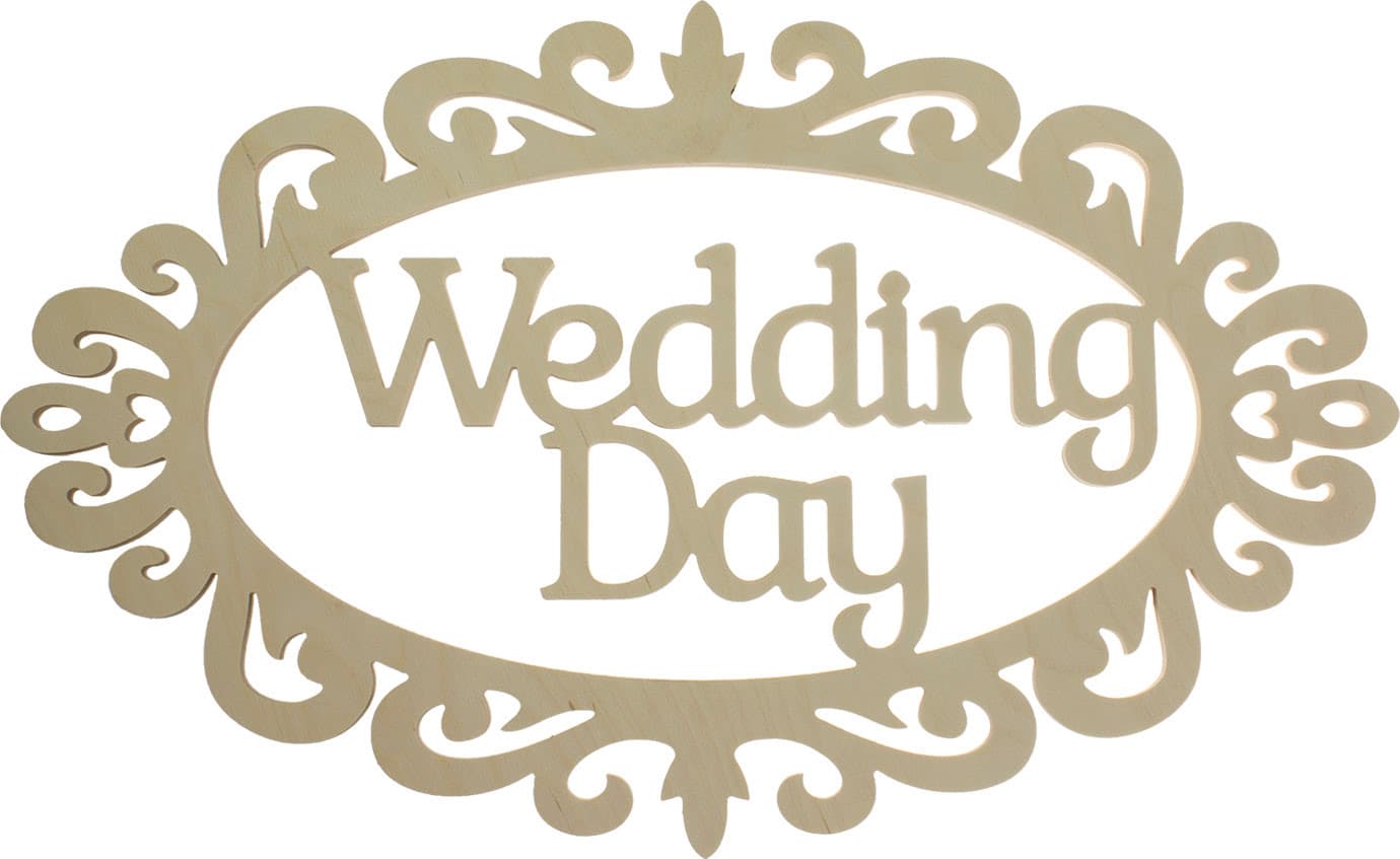 Надпись деревянный Wedding Day 1400