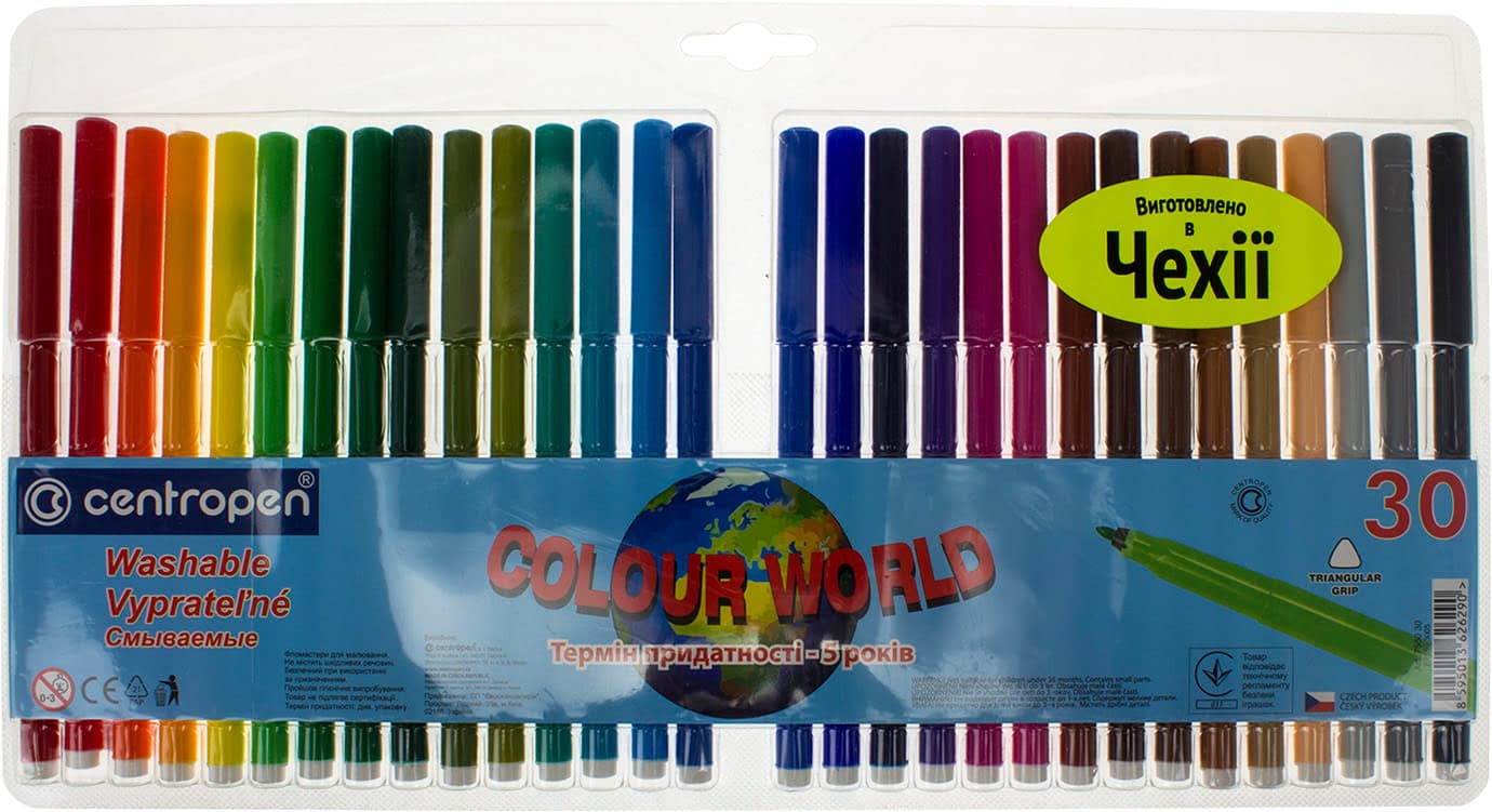 Фломастери Centropen Color World 30 кольорів (1) (60) 7550/30