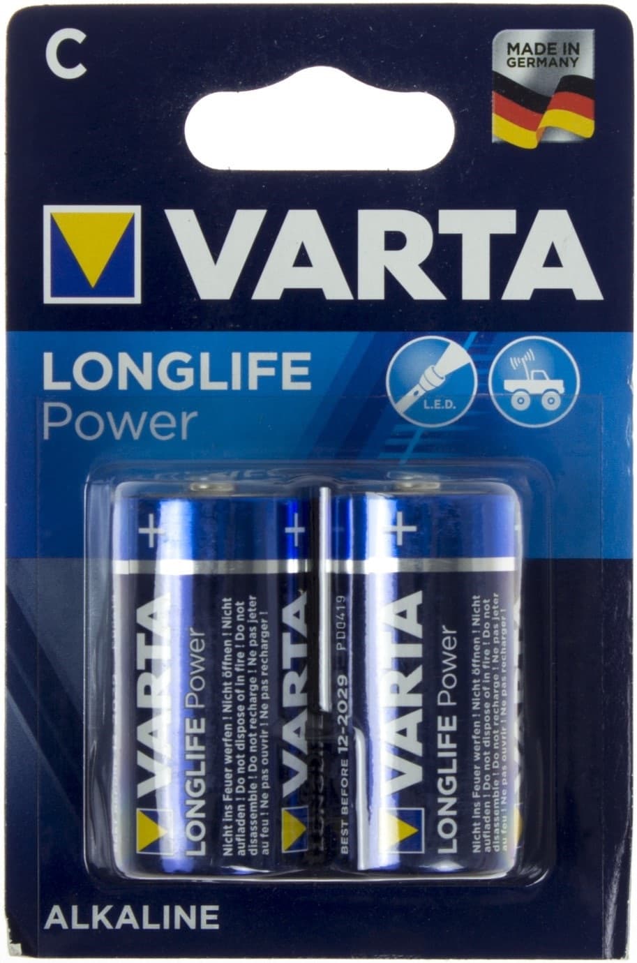 Батарейки Varta high energy longlife power LR-14 блистер 2 шт (10) (100)