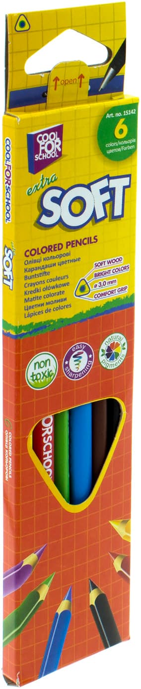 Карандаши цветные 6 цветов Cool For School Extra soft треугольные (24) CF15142