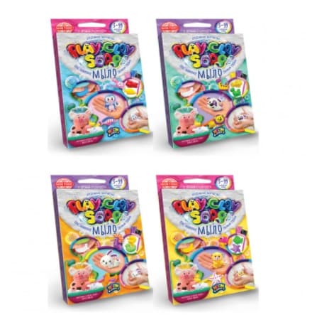 Набір для креативної творчості Play Clay Soap Пластилінове Мило малий DankoToys (32) PCS-02-01 U,02 U-03 U.04 U