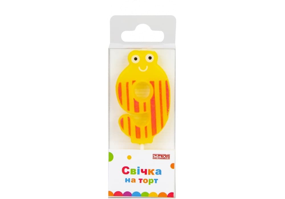 Свічка в торт Цифра-9 4,5 см (24) (288) MX622053-9