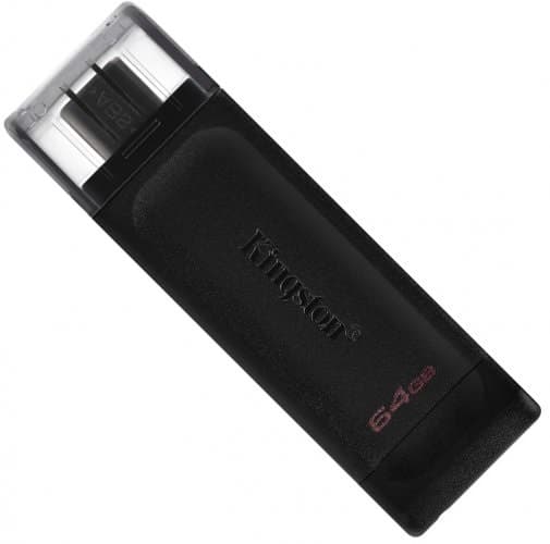 Флеш-пам`ять 64 GB Kingston DT 70 USB3.2 Type-C black 5302  