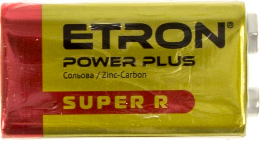 Батарейка Etron zinc-carbon 6F22/1shrink 9V крона (1) (10)